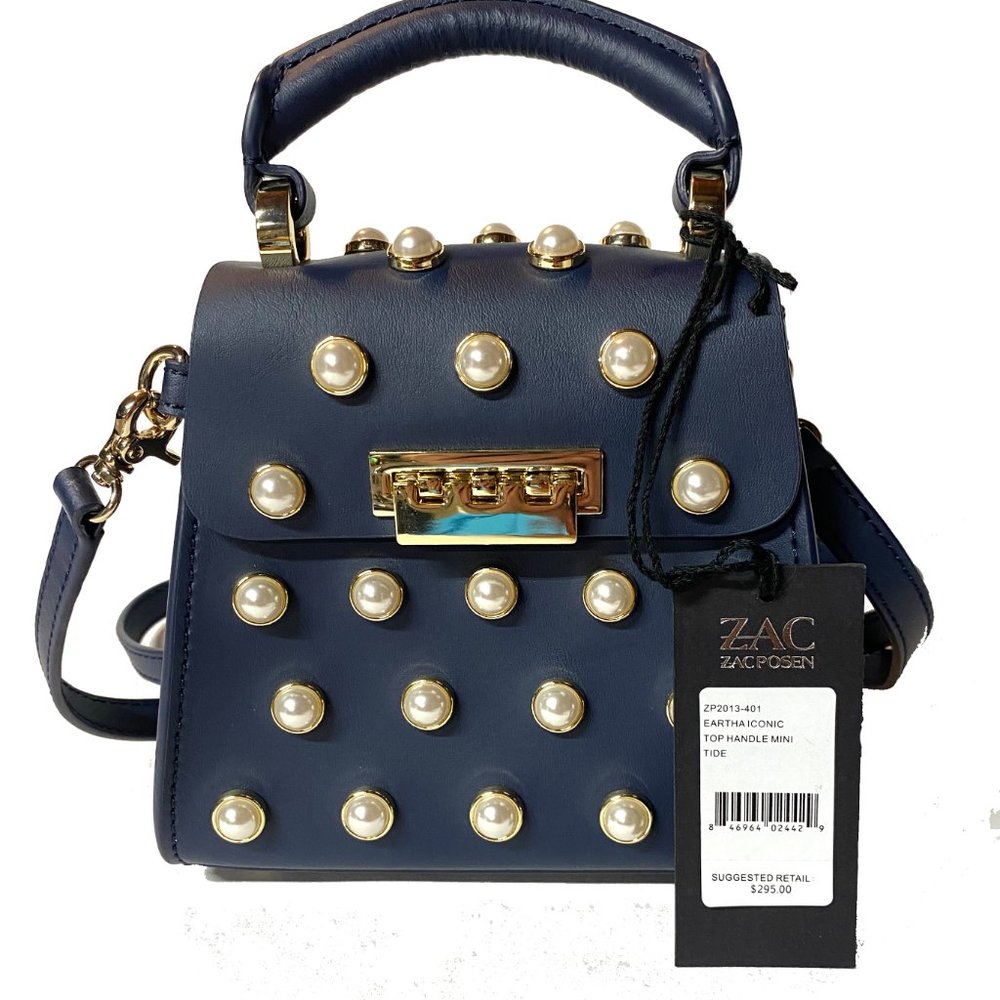 Zac Posen Eartha Iconic Lady Faux-Pearl Top Handle Mini | ZP2013-401 - Picture 1 of 8